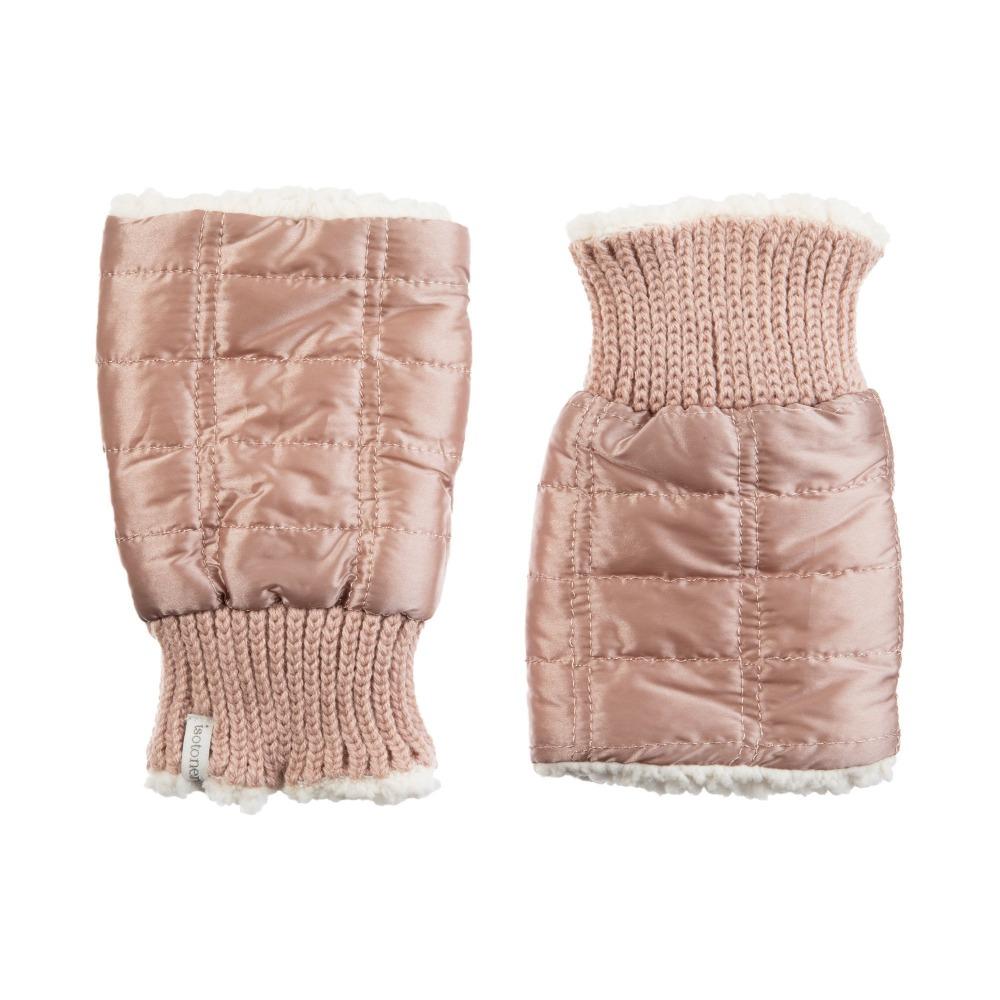 Women's Quilted Fingerless Glove Cozies in Dusted Blush Front and Back