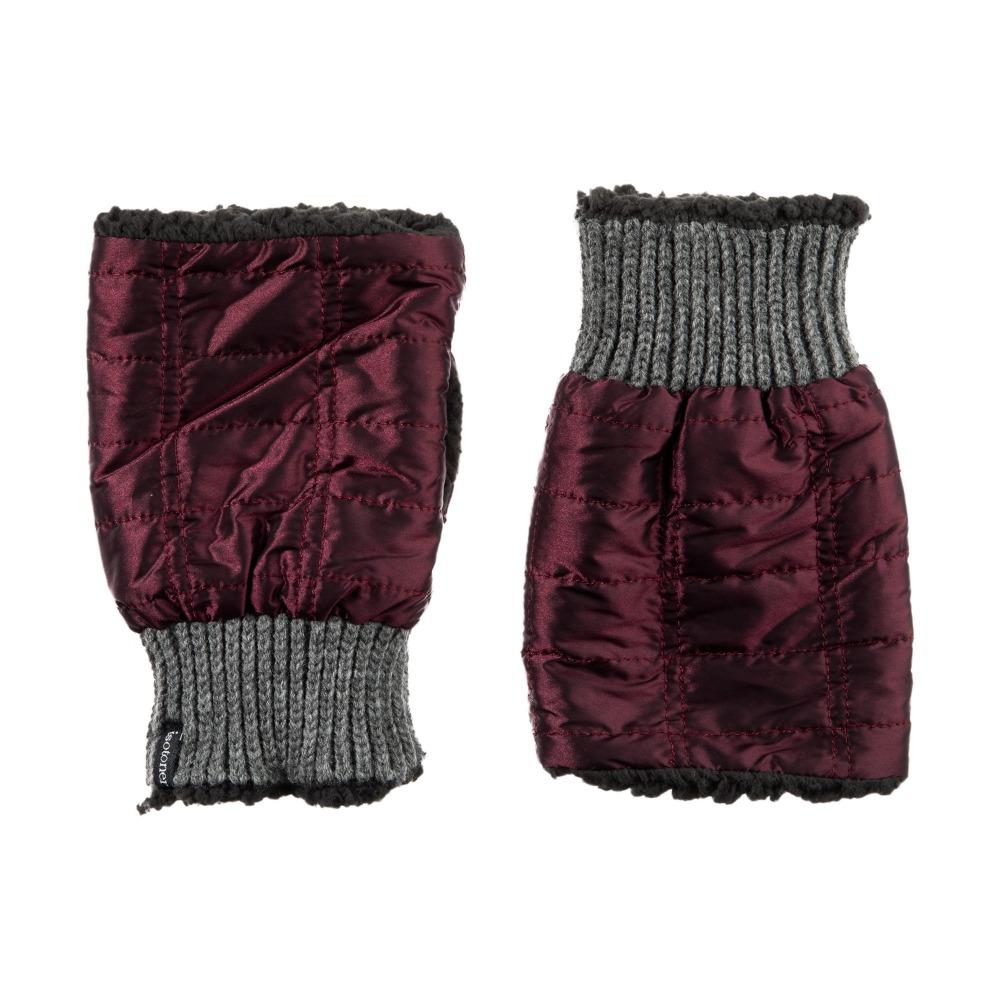 Women's Quilted Fingerless Glove Cozies in Plum Front and Back