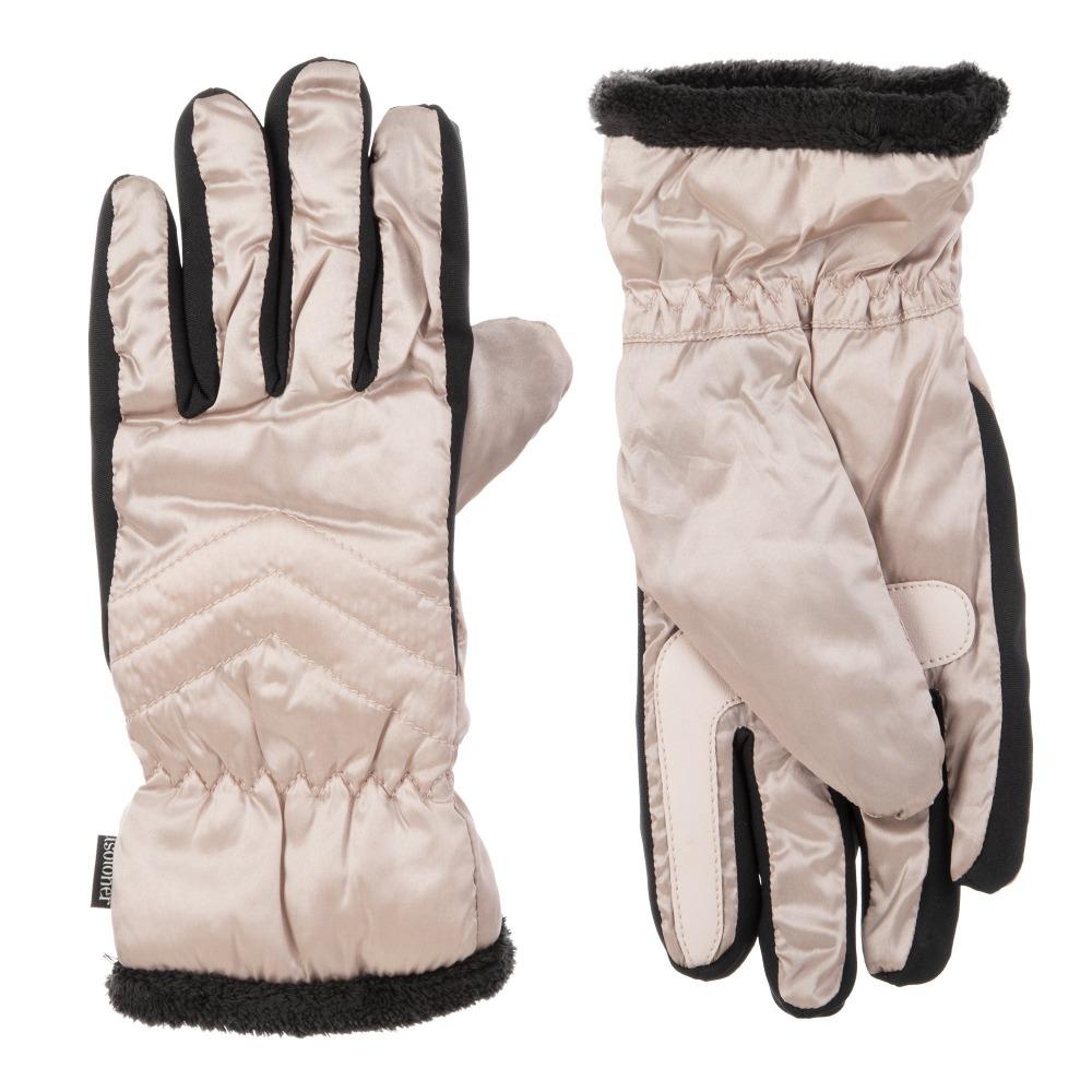 Women's Quilted Gloves with Double Lining in Dusted Blush Front and Back