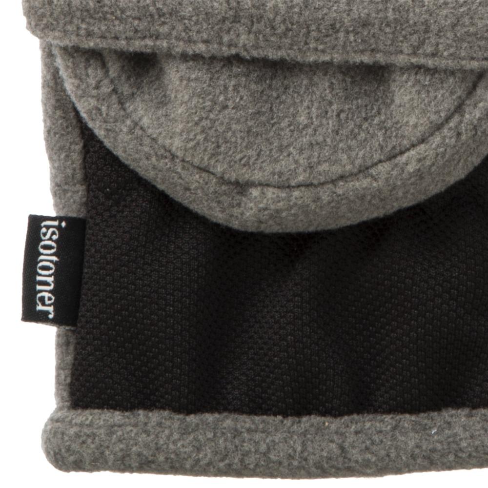 Women's Fleece Stretch Flip-Top Mittens in Heather (Grey) Close Up of Cuff