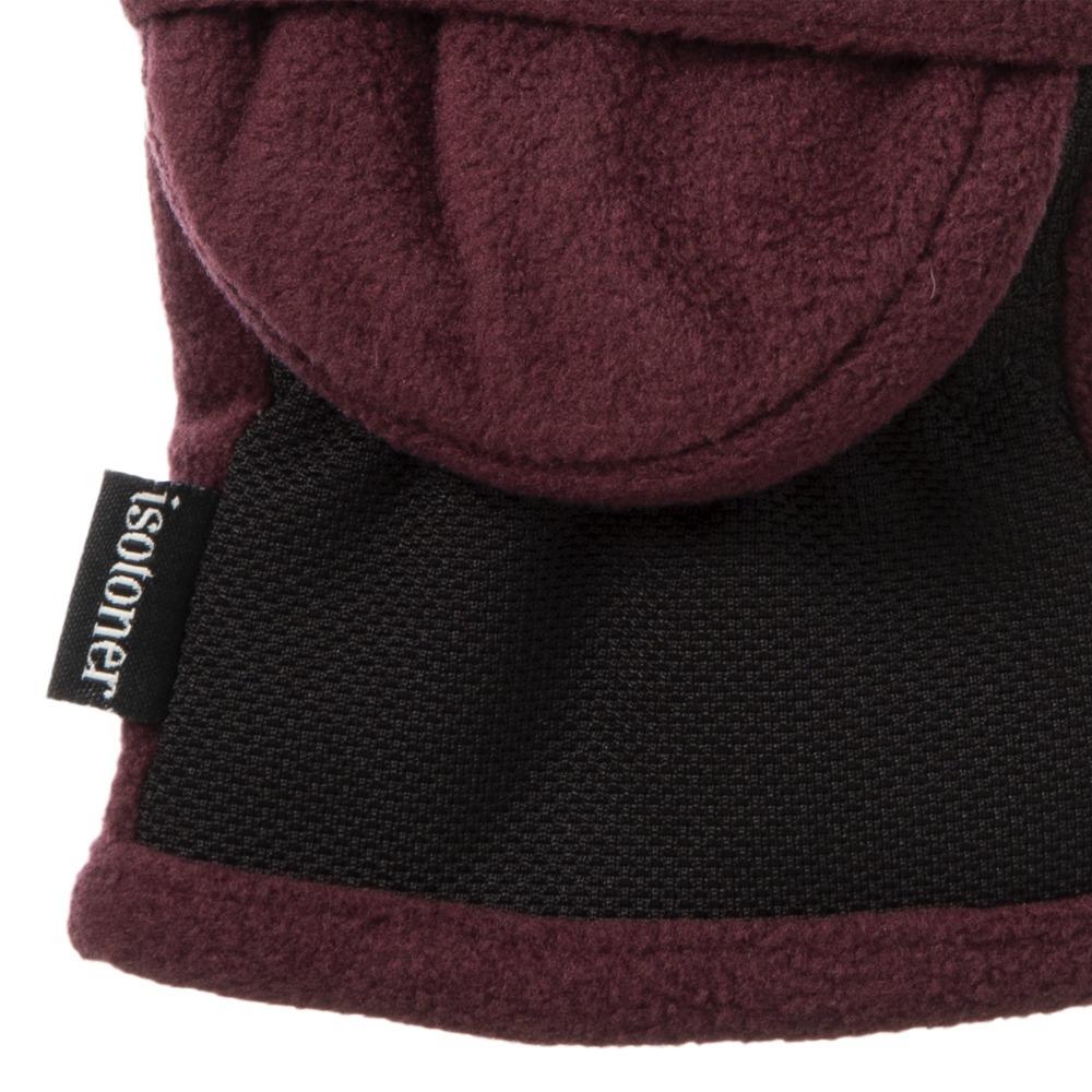 Women's Fleece Stretch Flip-Top Mittens in Plum Close Up of Cuff