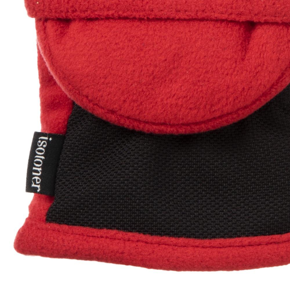 Women's Fleece Stretch Flip-Top Mittens in Really Red Close Up of Cuff