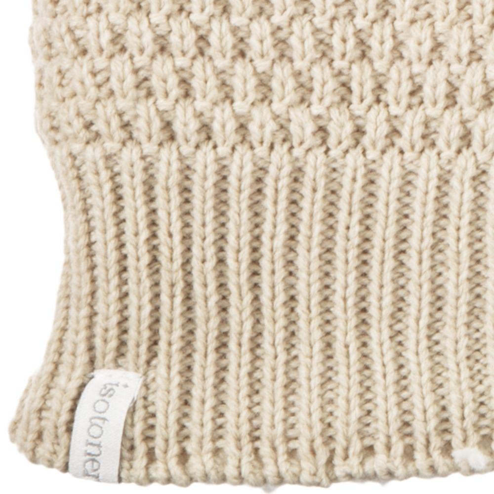 Women's Marled Knit Touchscreen Mittens Oatmeal Heather (Beige) Cuff Detail
