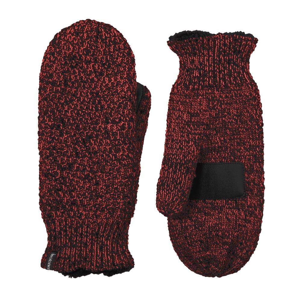 Women's Marled Knit Touchscreen Mittens in Really Red Front and Back View