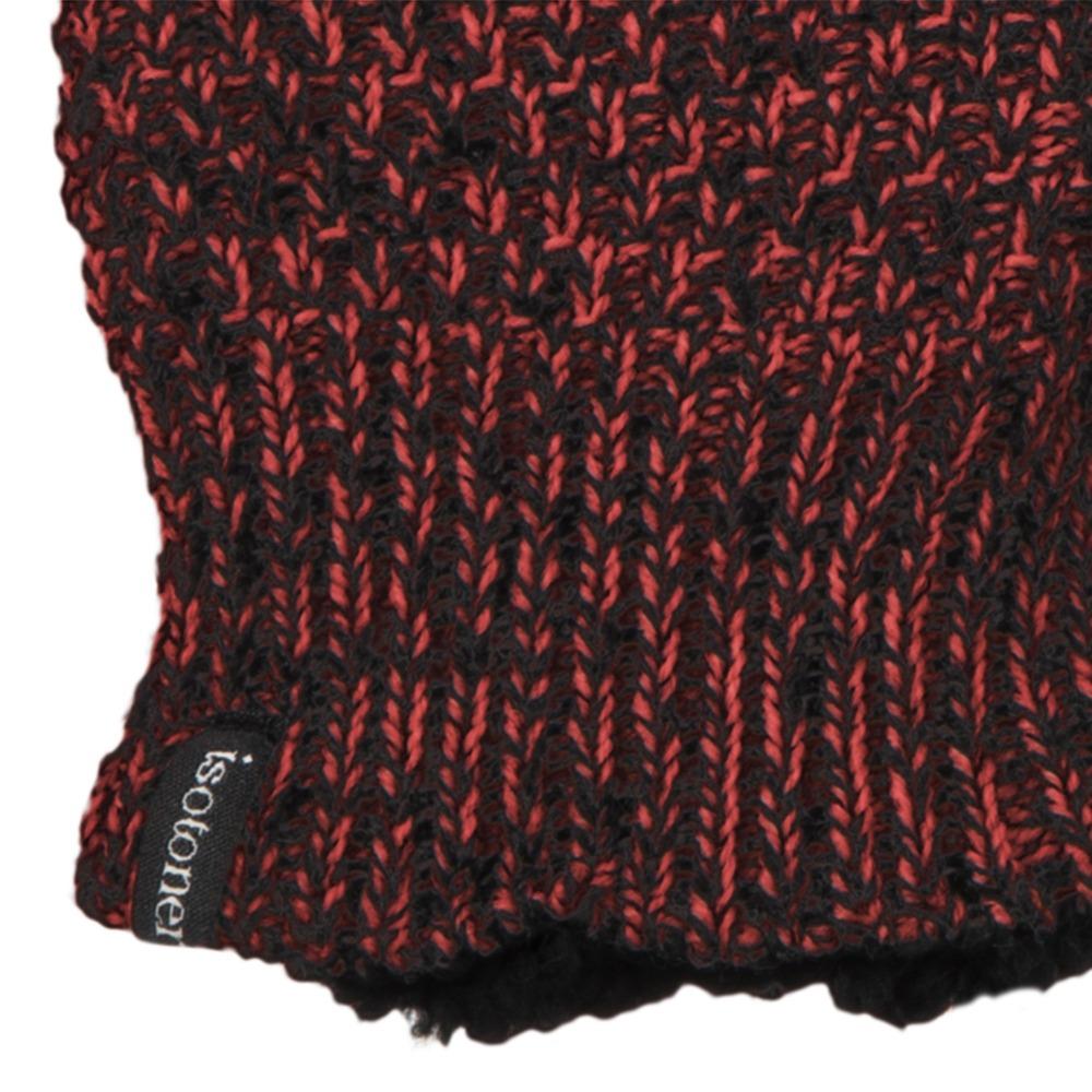 Women's Marled Knit Touchscreen Mittens in Really Red Cuff Detail