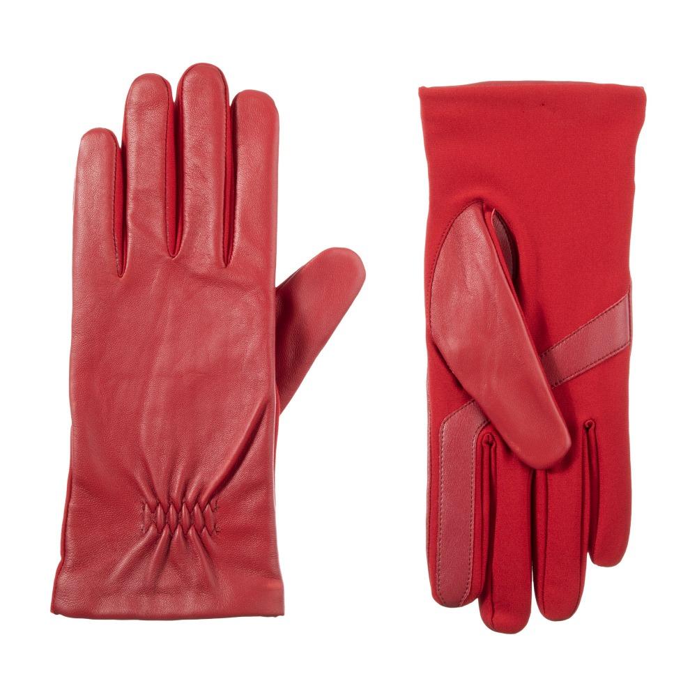 Women's Stretch Leather Touchscreen Gloves in really Red