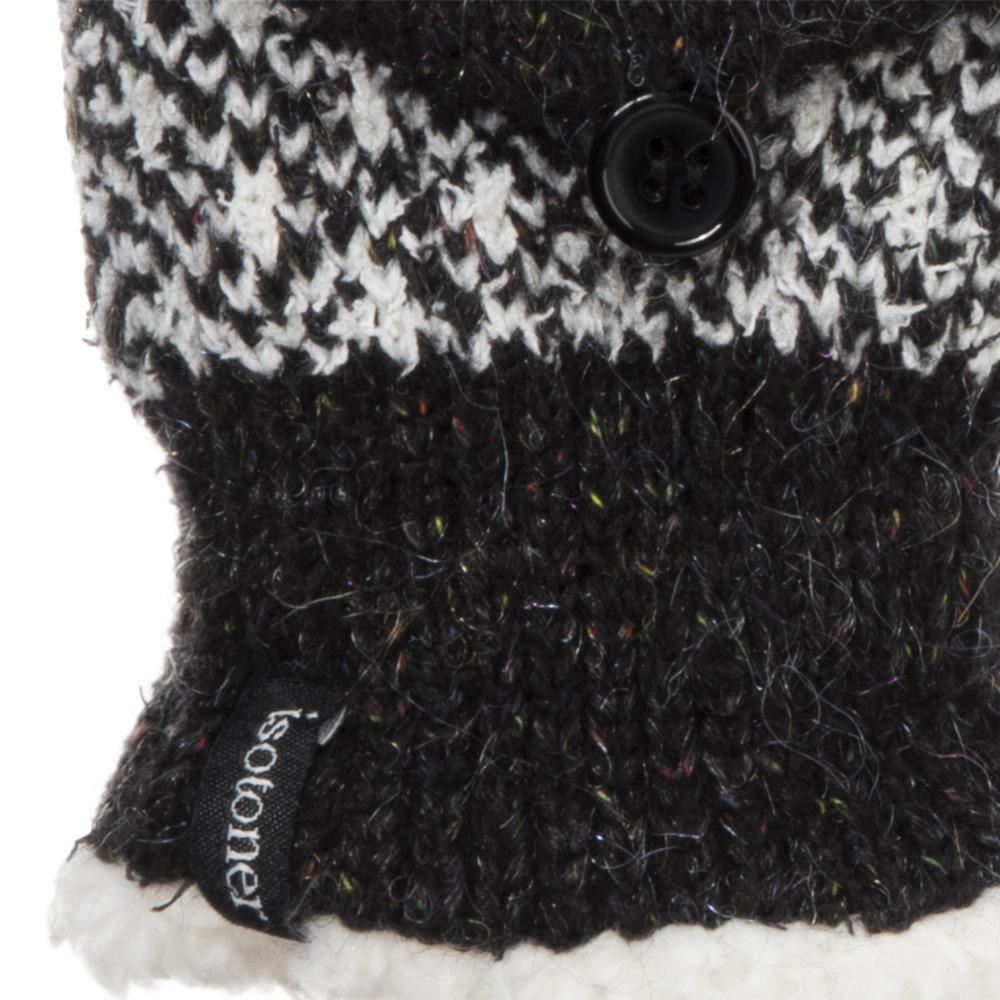 Women's Recycled RPET Flip-Top Gloves in Black Cuff Detail