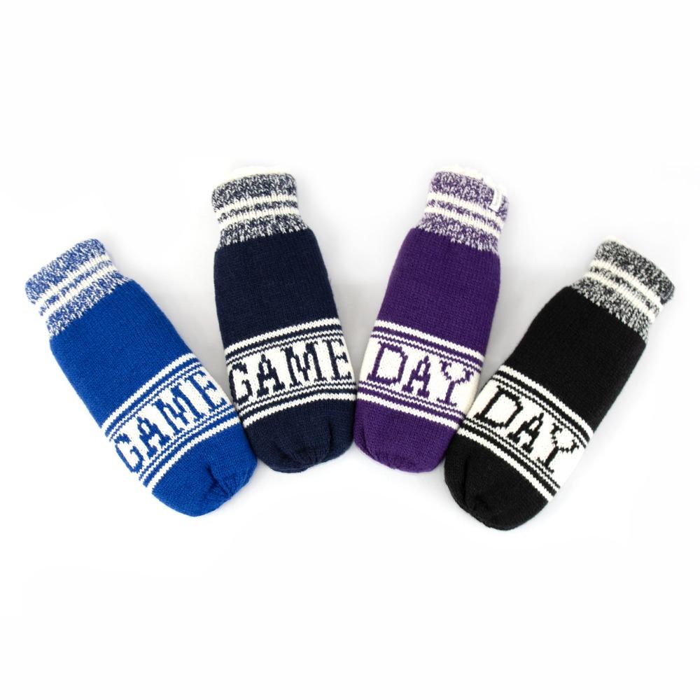 Women's Game Day Mittens Sapphire(Blue), Navy Blue, Eggplant (Purple), Black Laid Out