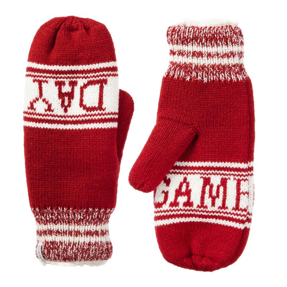 Women's Game Day Mittens Really Red Front and Back