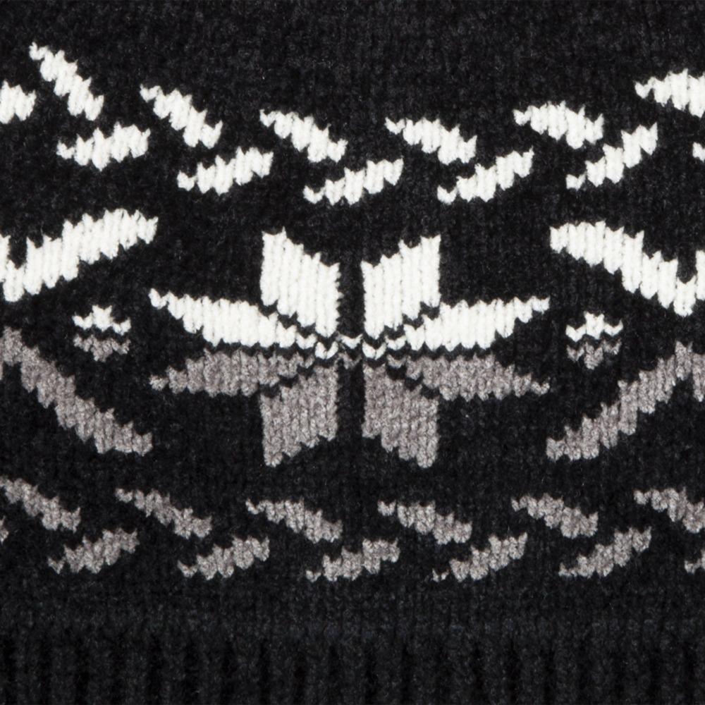 chenille snowflake hat close up of snowflake pattern