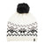 womens chenille snowflake hat with pom in ivory