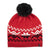 womens chenille snowflake hat with pom in really red