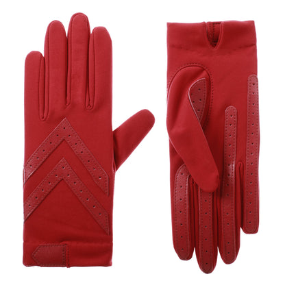 Women’s Isotoner Chevron Shortie Gloves in red