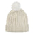 Womens soft knit beanie hat with pom in ivory off white