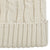 Womens soft knit beanie hat in ivory closeup