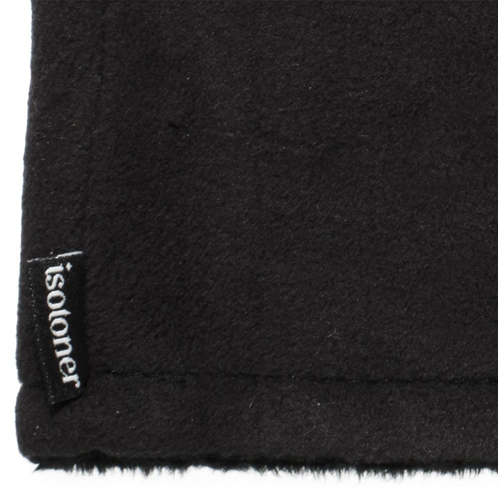 Women's Recycled Fleece Headband in Black close up on Isotoner logo