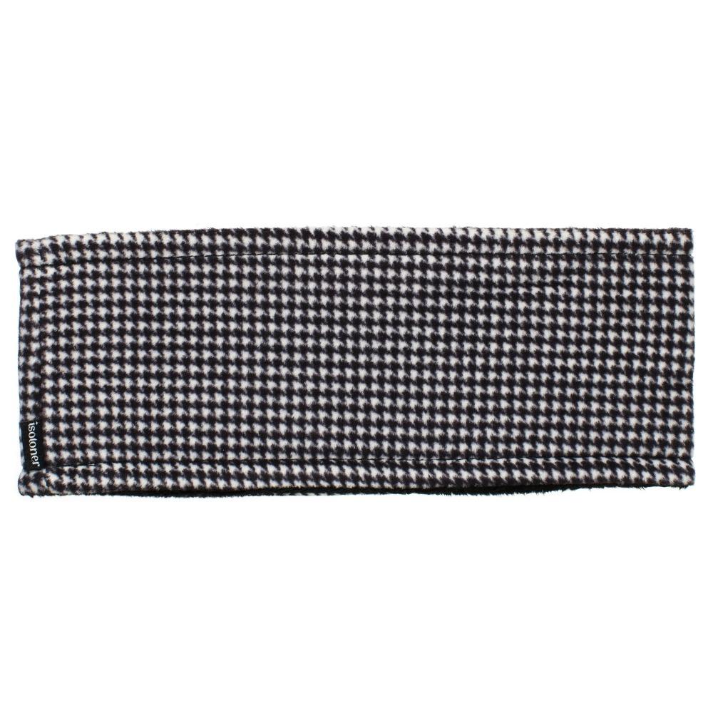 Women's Recycled Fleece Headband in Black and White Houndstooth