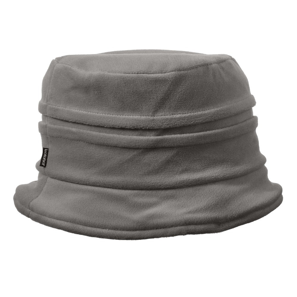 Women's Lined Recycled Fleece Water Repellent Cloche Hat in Heather Grey