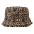 Women's Lined Recycled Fleece Water Repellent Cloche Hat in Leopard Print