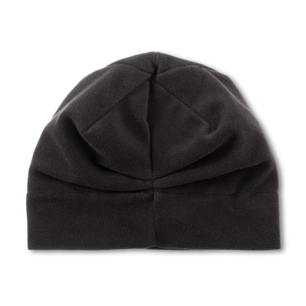 Women's Lined Recycled Fleece Beanie with Rushed Back in Black from the back