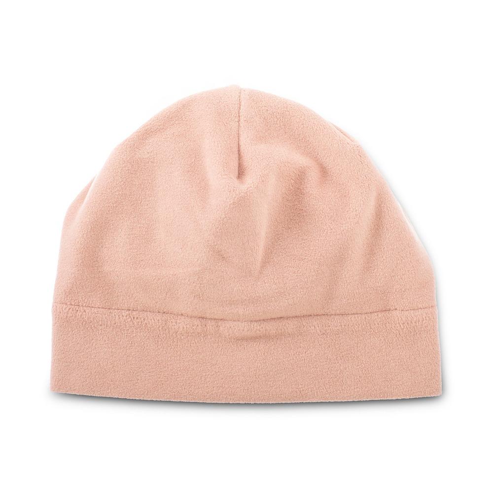 Women's Lined Recycled Fleece Beanie with Rushed Back in Wild Blossoms Pink from the front