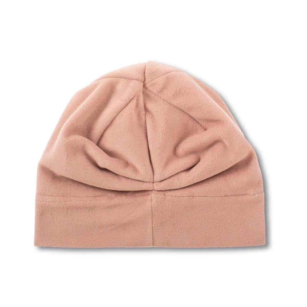 Women's Lined Recycled Fleece Beanie with Rushed Back in Wild Blossoms Pink from the back