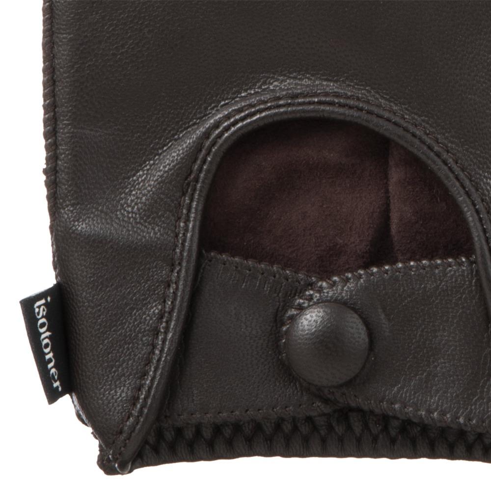 Men's Signature Smooth Leather Driving Gloves Cuff Details