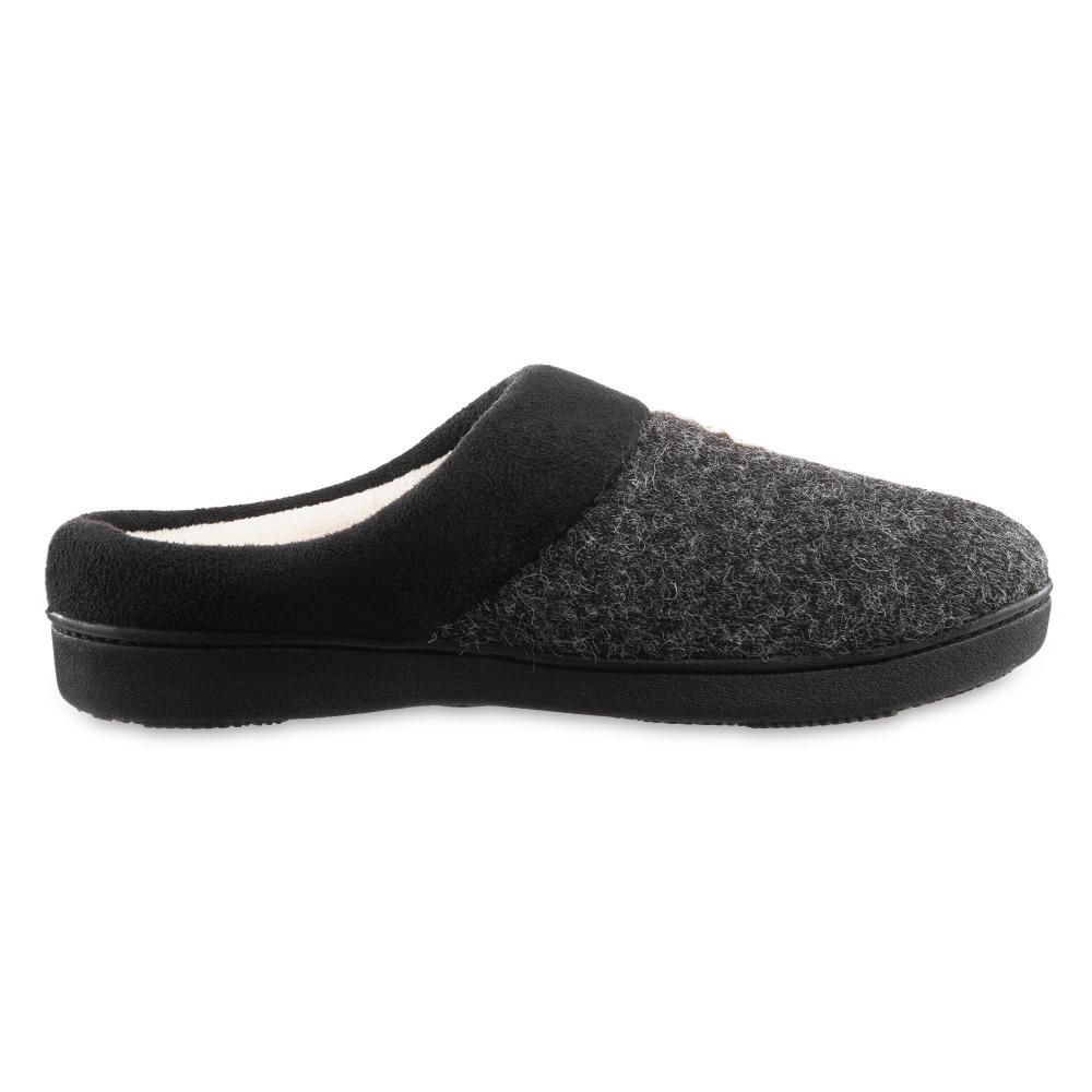 Women's Marisol Microsuede Knit Hoodback Slippers Black Profile