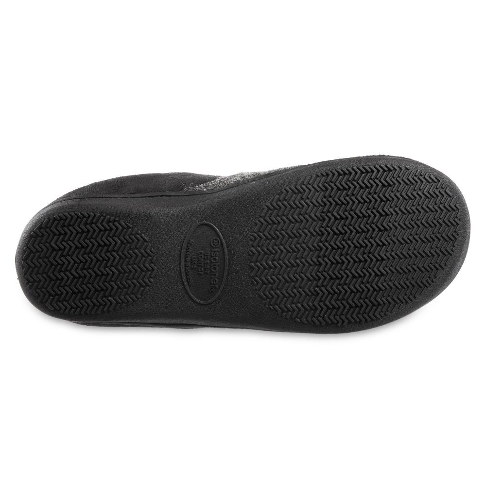 Women's Marisol Microsuede Knit Hoodback Slippers Black Bottom Sole Tread