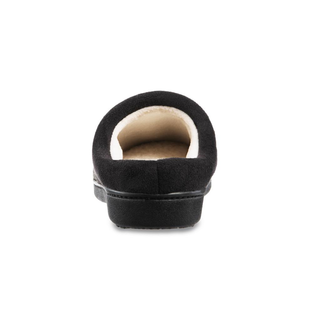 Women's Marisol Microsuede Knit Hoodback Slippers Black Back Heel