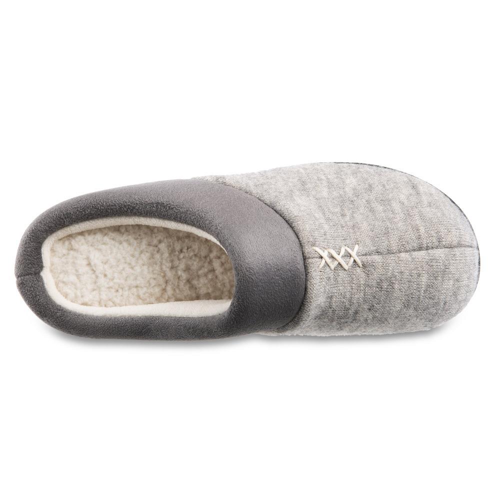 Women's Marisol Microsuede Knit Hoodback Slippers in Heather Grey Inside Top View