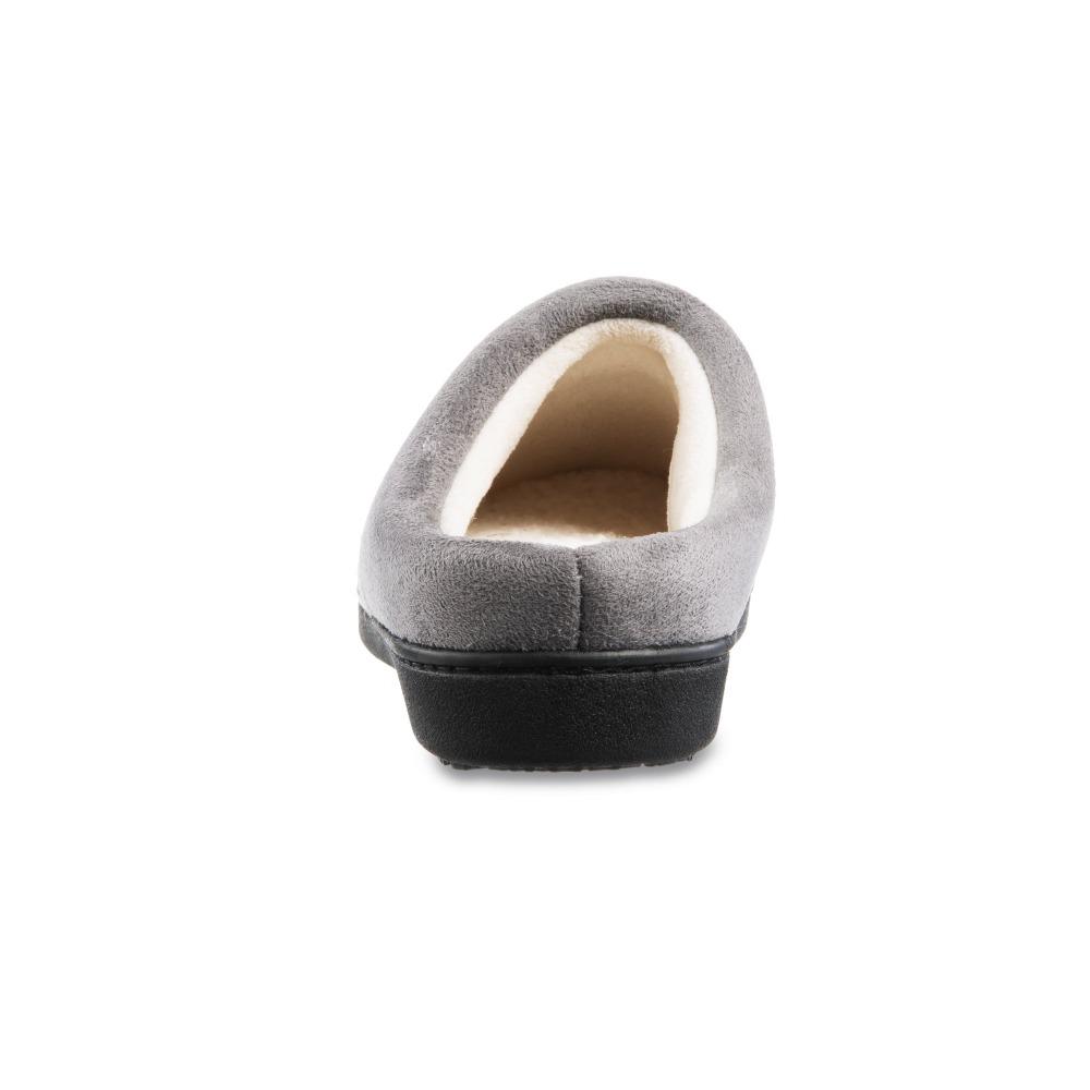 Women's Marisol Microsuede Knit Hoodback Slippers in Heather Grey Back Heel
