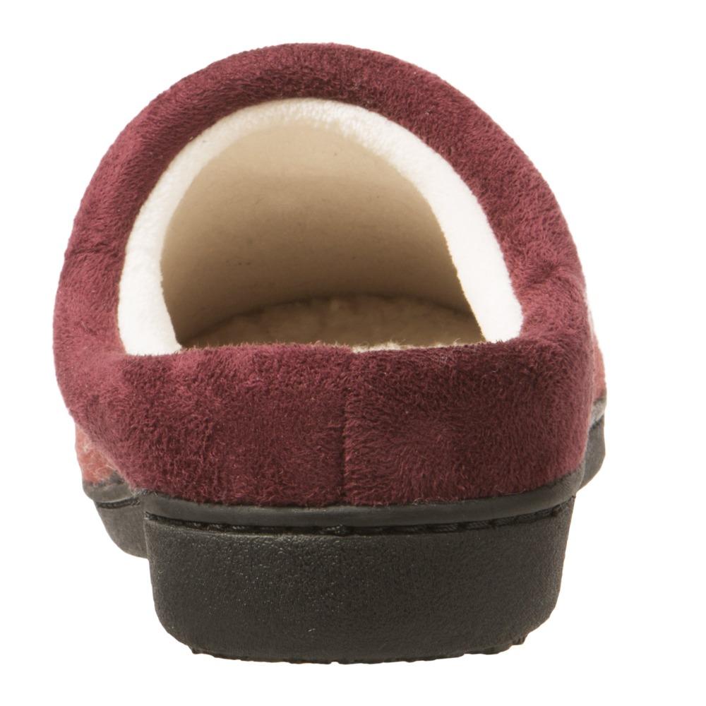 Women's Marisol Microsuede Knit Hoodback Slippers in Henna (Maroon) Back Heel