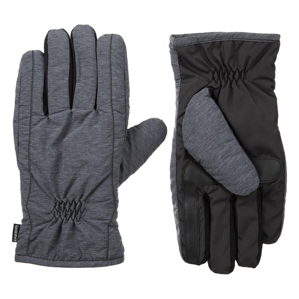 Men's Nylon Gloves with Pieced Back in Mineral Front and Back View