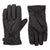 Men's Nylon Gloves with Pieced Back in Black Front and Back View