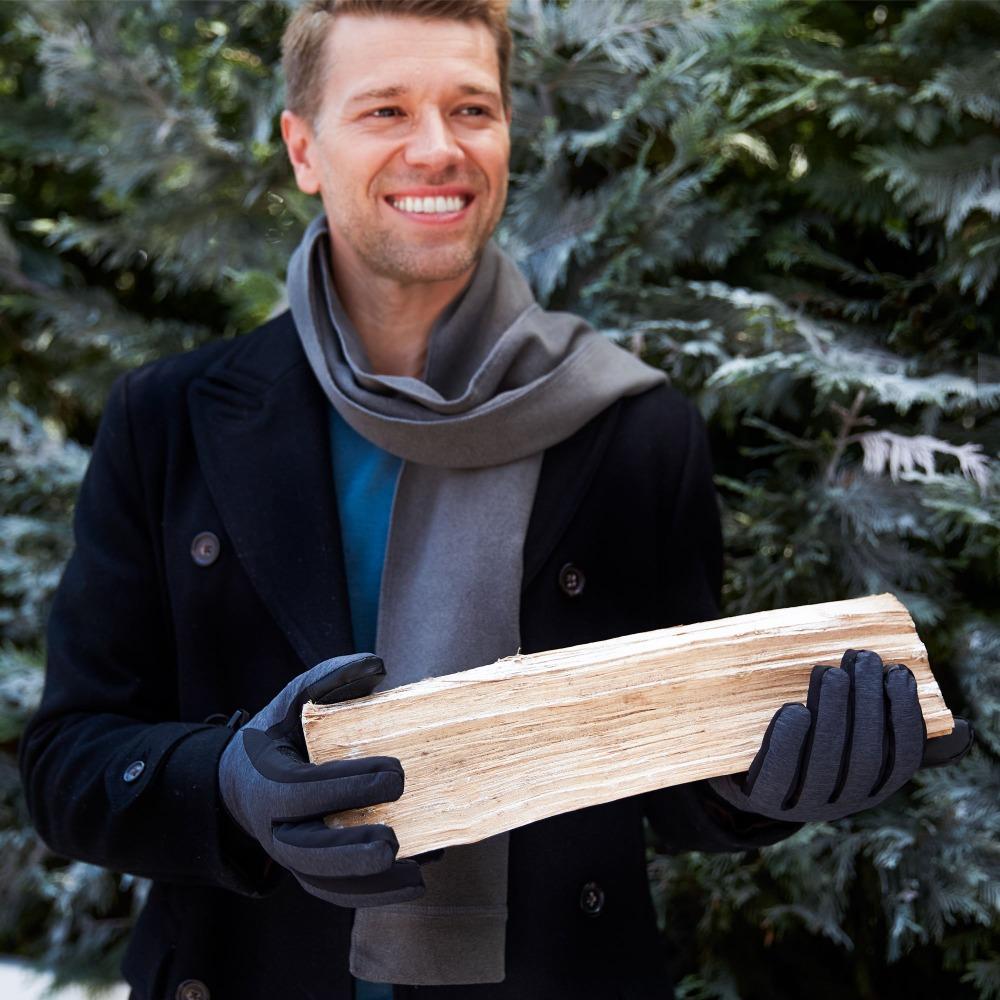 Men's Nylon Gloves and Pieced Back in Mineral on Model