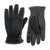 Men's Nylon & Fleece Gloves with Gathered Wrist Dark Charcoal Heathered (Grey) Front and Back