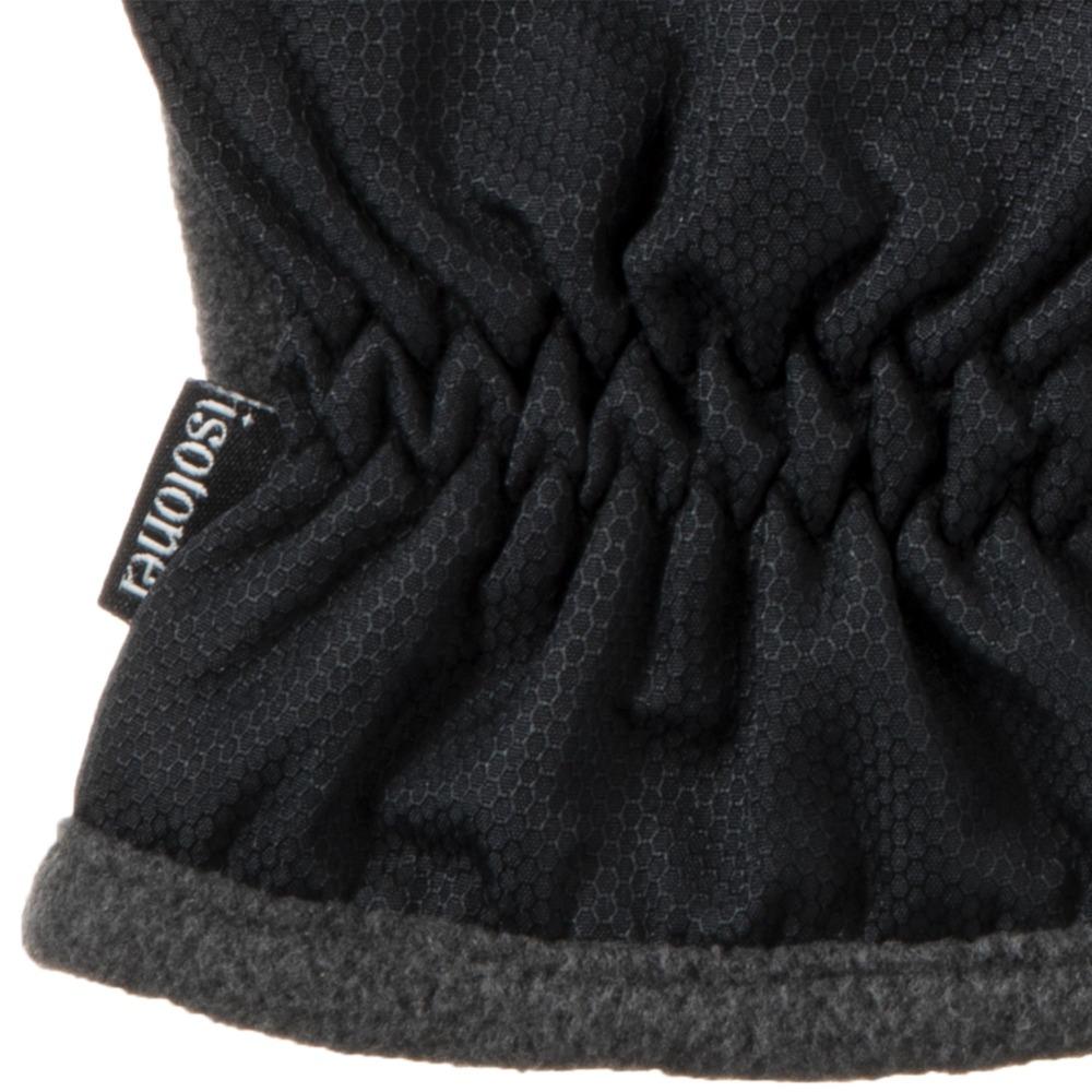 Men's Nylon & Fleece Gloves with Gathered Wrist with Dark Charcoal Heather Cuff Detail