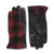 Men's Faux Suede and Microfiber Gloves in Black (Black and Red Plaid) Front and Back View