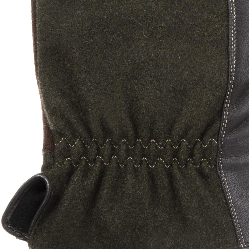 Men's Faux Suede and Microfiber Gloves in Brown Cuff Detail