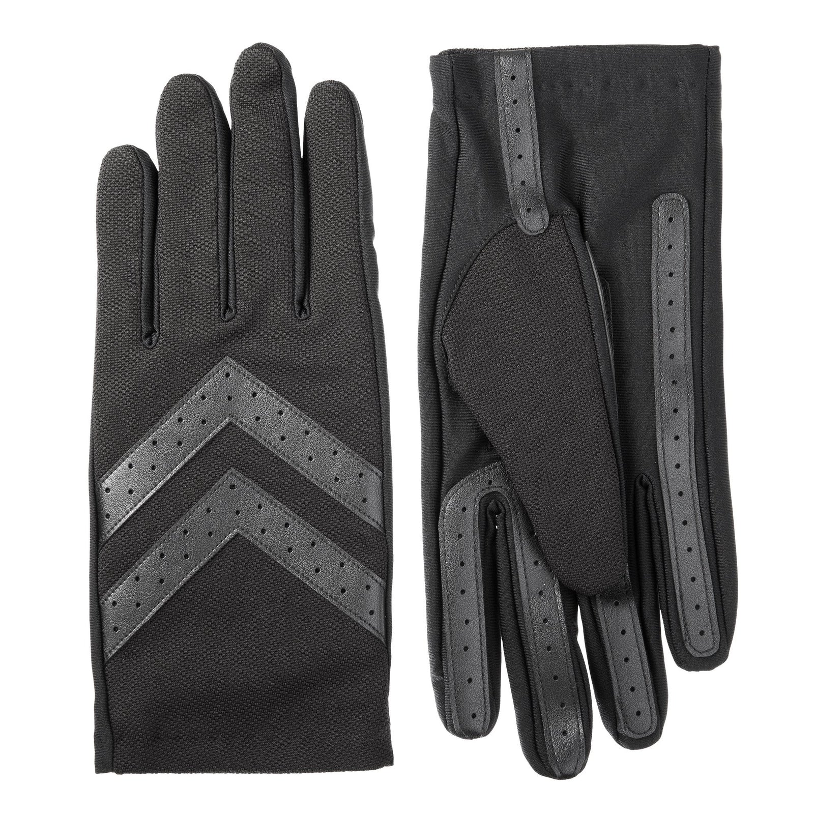Men's Spandex Chevron Touchscreen Gloves Black 1