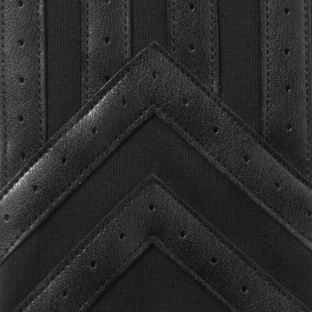 Men's Spandex Applique Chevron Gloves in Black Detail View