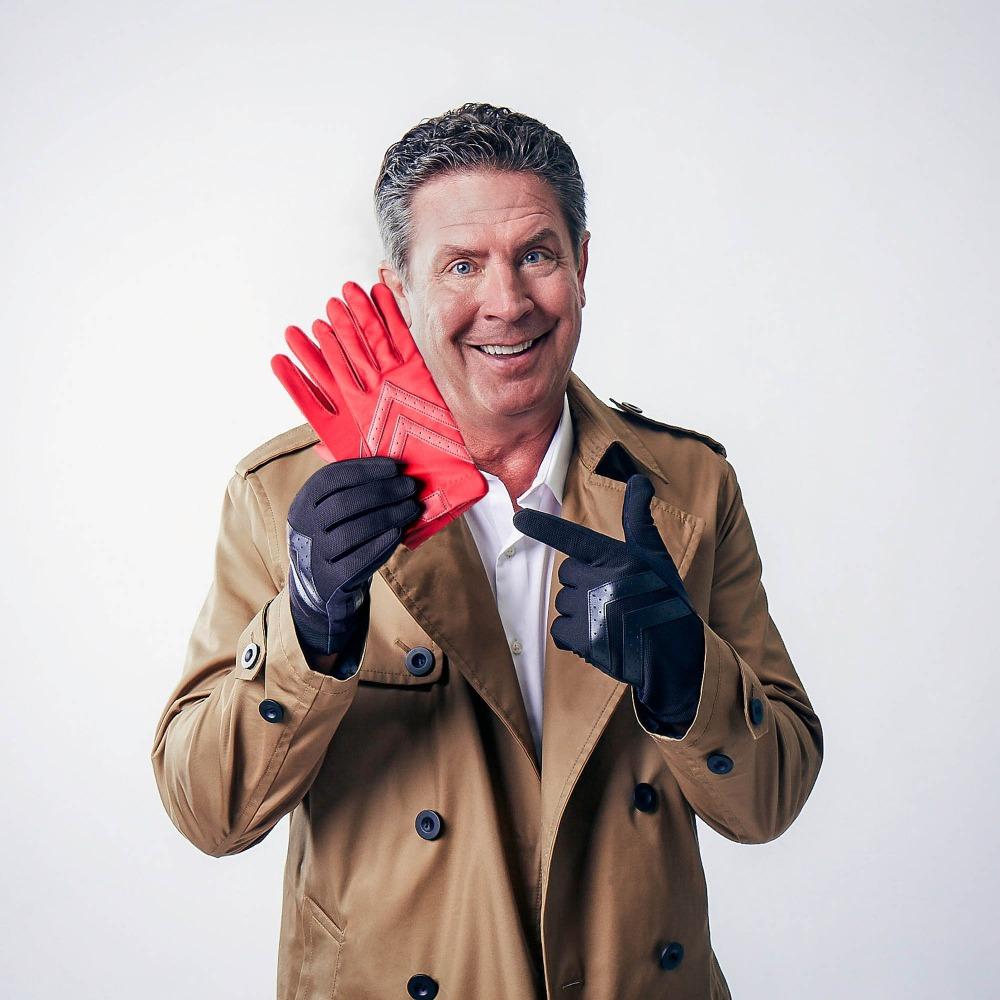 Dan Marino Modelling in Black Showing Pair in Red