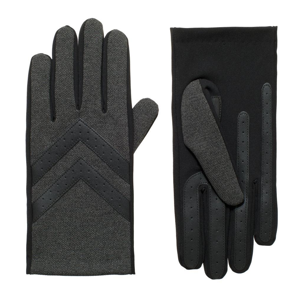 Men's Chevron Gloves in Black Heather Front and Back View