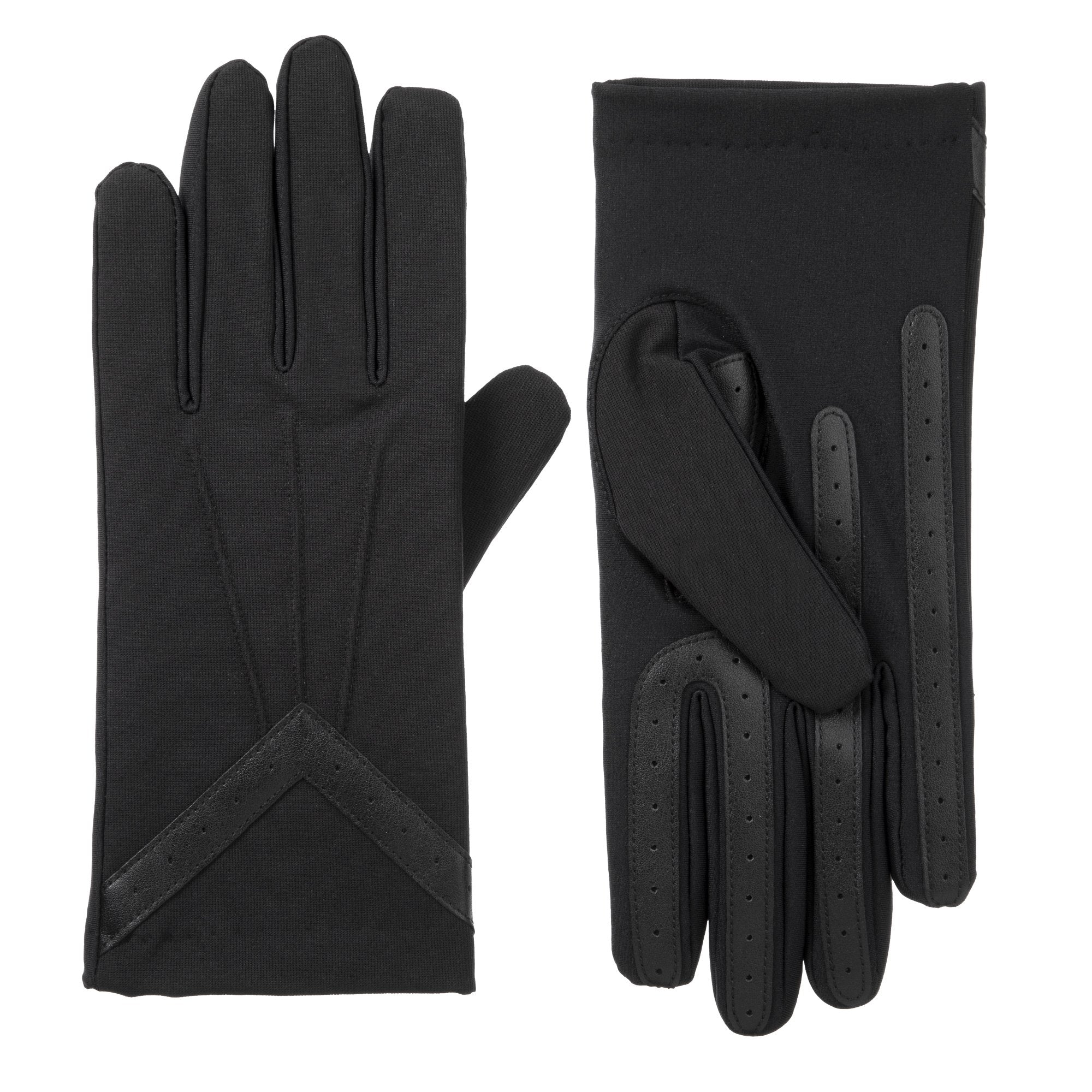 Men's Heritage Woven Chevron Gloves Black Front and Back