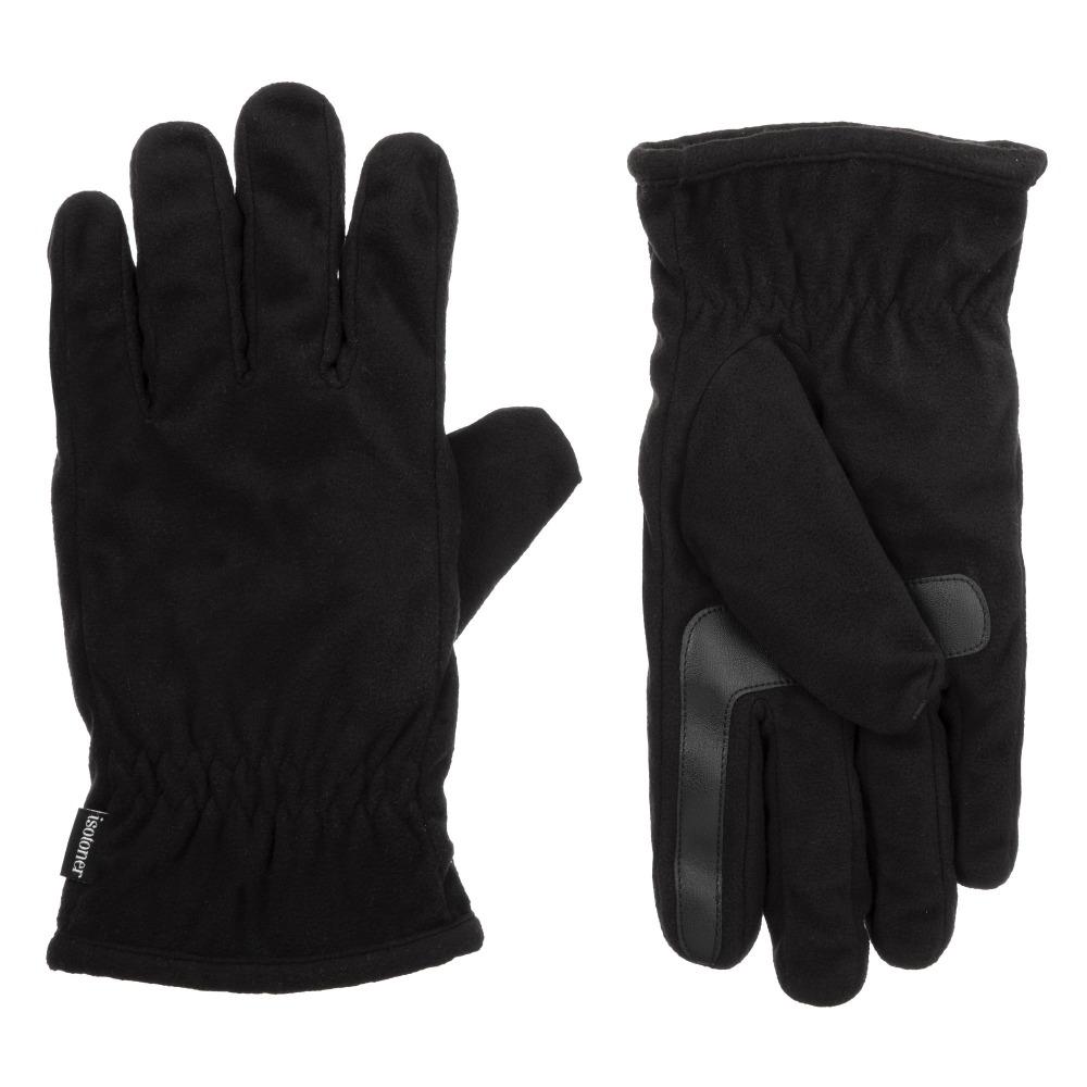 Men's Recycled Stretch Microsuede Gloves with THERMAflex Lining in black