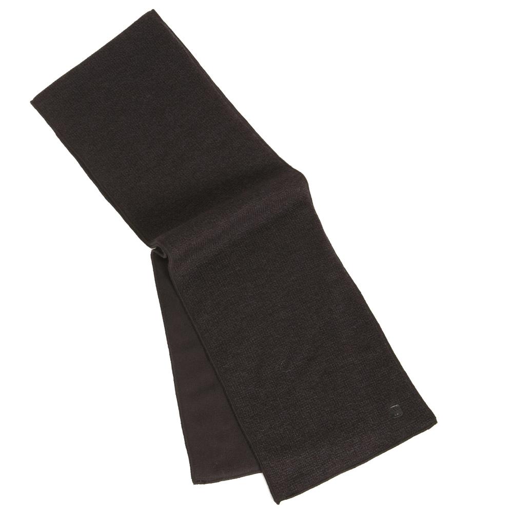 Men's Solid knit scarf with fleece lining in color black