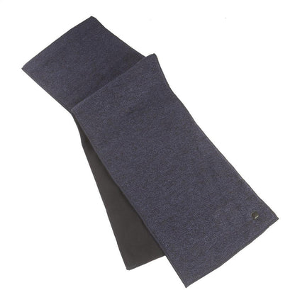 Mens solid knit scarf with fleece lining in charcoal