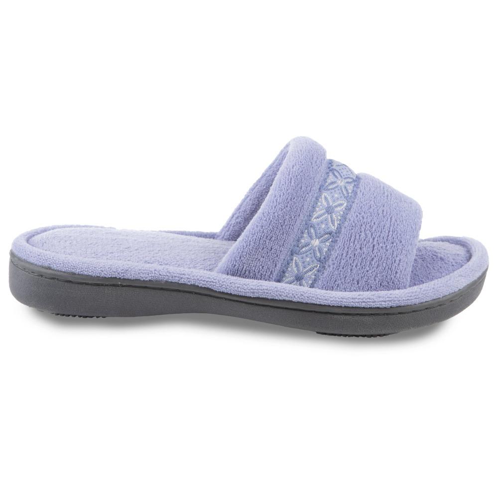 Women's Microterry Jenna Slide Slippers in Periwinkle Profile