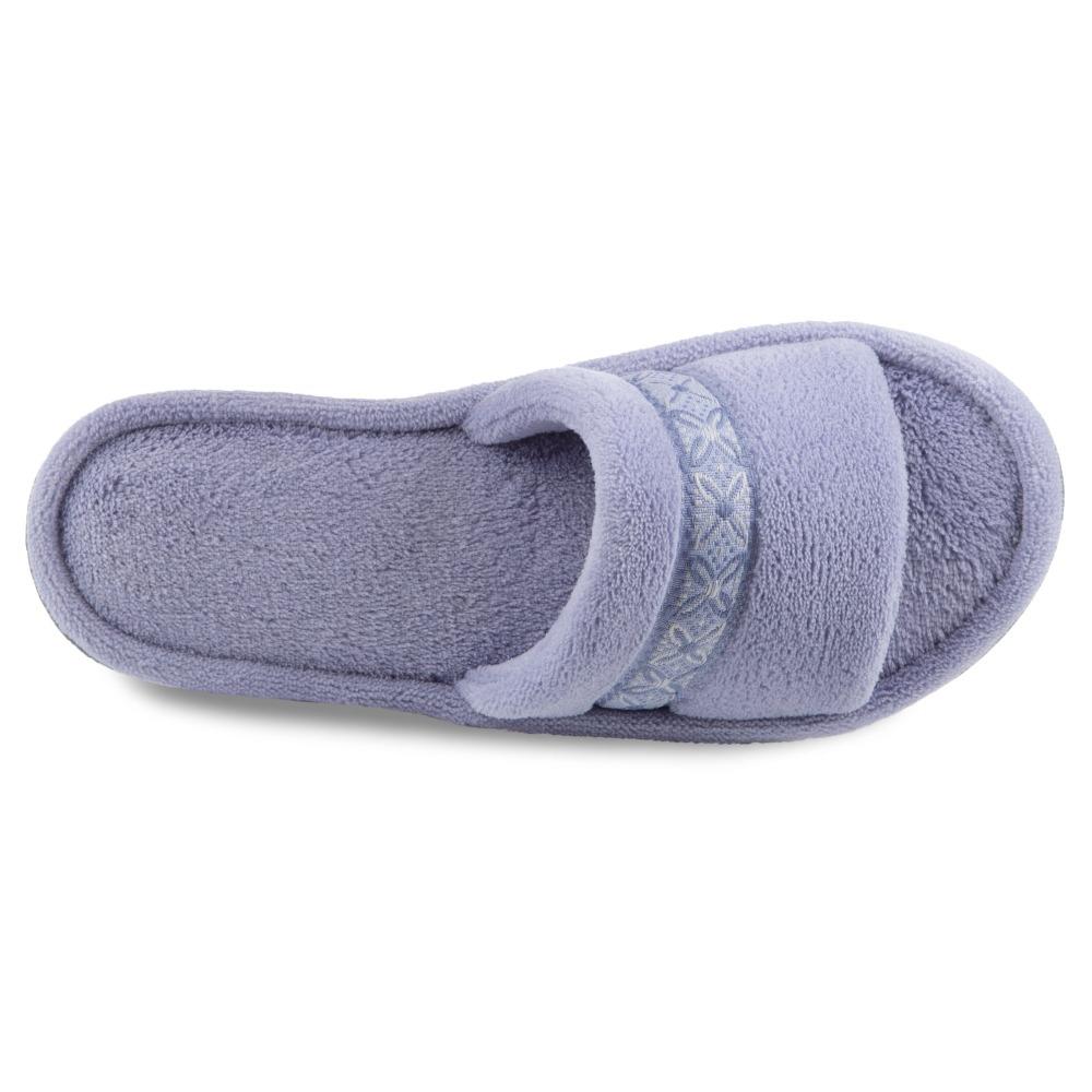 Women's Microterry Jenna Slide Slippers in Periwinkle Inside Top View